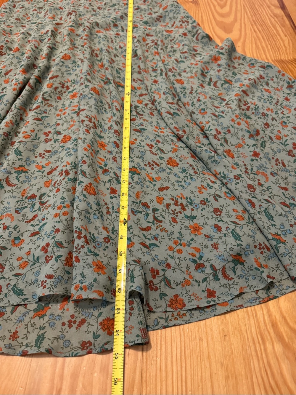 Reformation Evra Ponderosa Dress Green Floral Ruffle Lace Trim SZ US 12 NWT - Picture 9 of 16